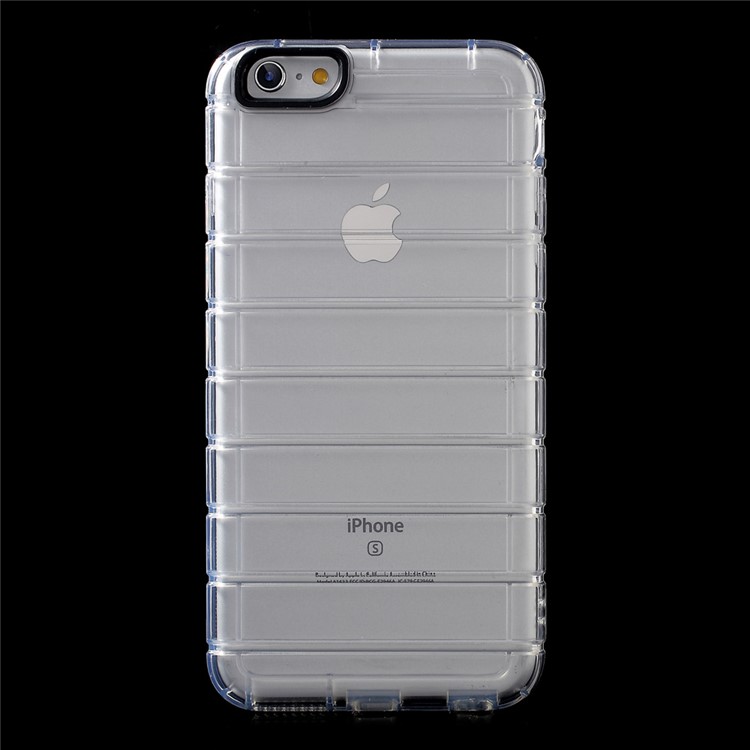 For iPhone 6s 6 Horizontal Stripes Air Cushion Shockproof Gel TPU Cover - Transparent-2