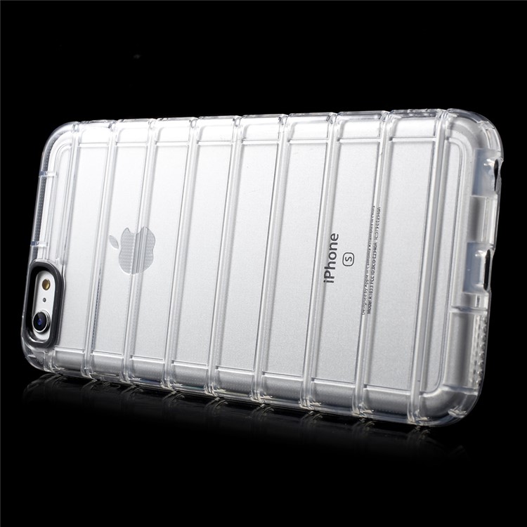 For iPhone 6s 6 Horizontal Stripes Air Cushion Shockproof Gel TPU Cover - Transparent-3