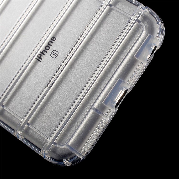 For iPhone 6s 6 Horizontal Stripes Air Cushion Shockproof Gel TPU Cover - Transparent-4