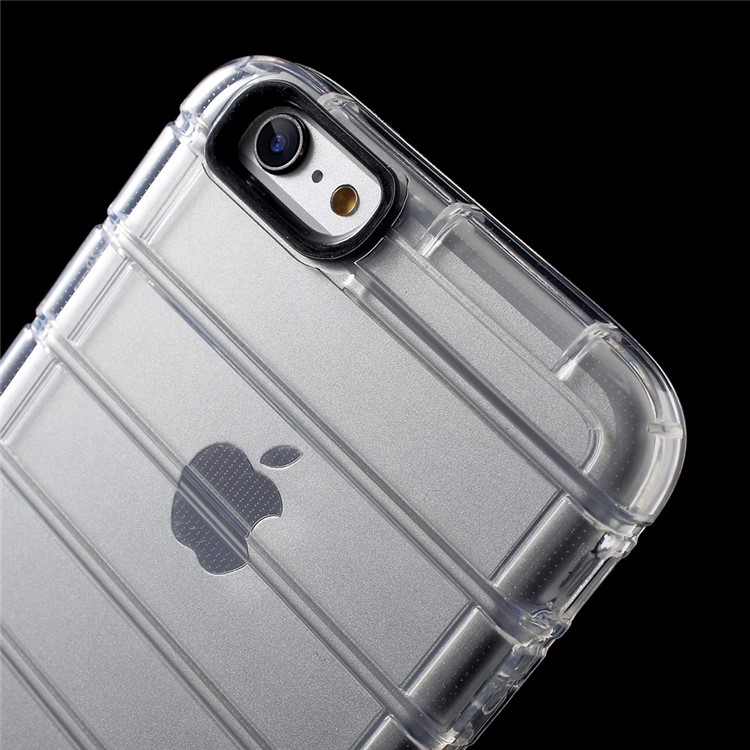 For iPhone 6s 6 Horizontal Stripes Air Cushion Shockproof Gel TPU Cover - Transparent-5