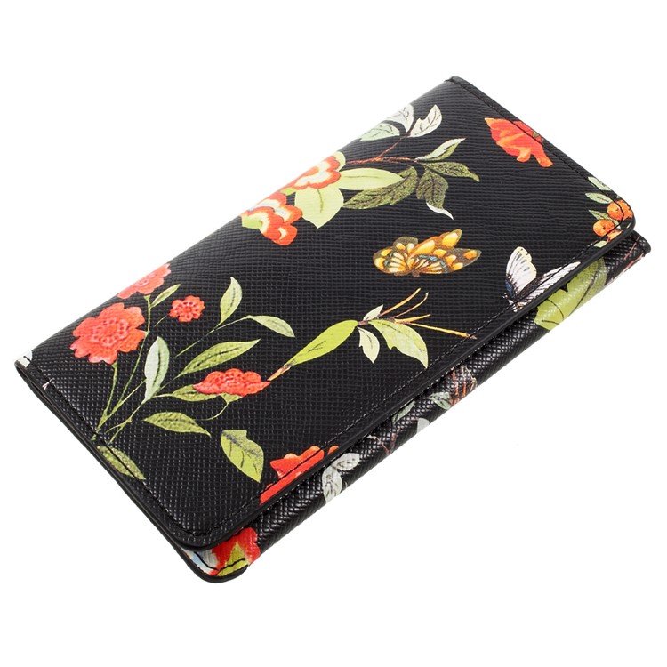 Plant Animal Design Case Soft Leather Wallet Universal Phone Cover for iPhone 7 Plus 5.5 - Black-2