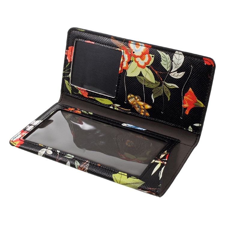 Plant Animal Design Case Soft Leather Wallet Universal Phone Cover for iPhone 7 Plus 5.5 - Black-8