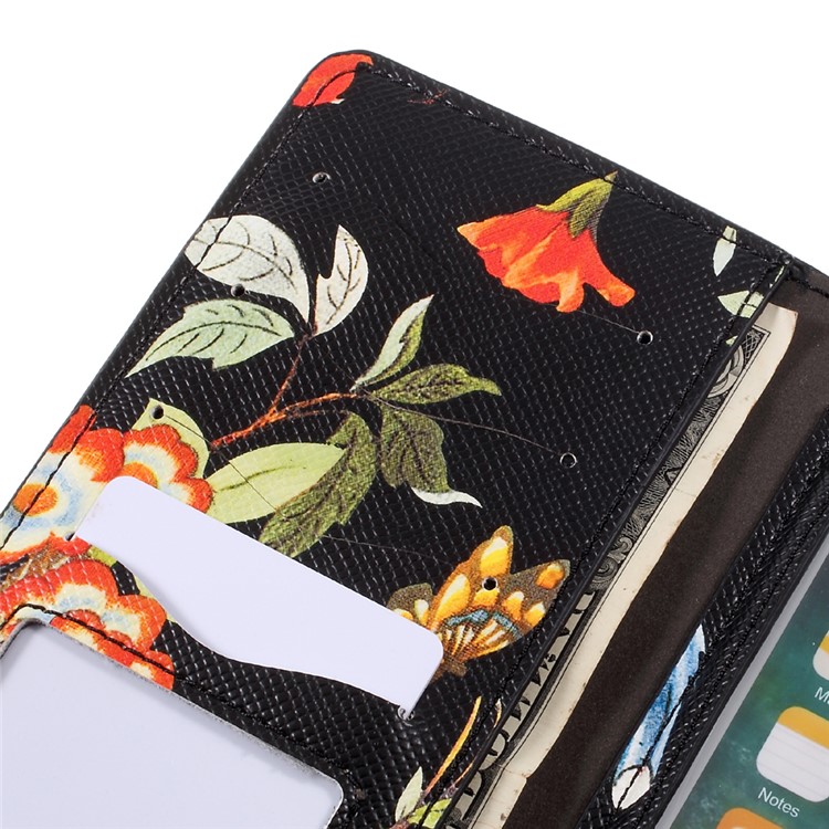 Plant Animal Design Case Soft Leather Wallet Universal Phone Cover for iPhone 7 Plus 5.5 - Black-9