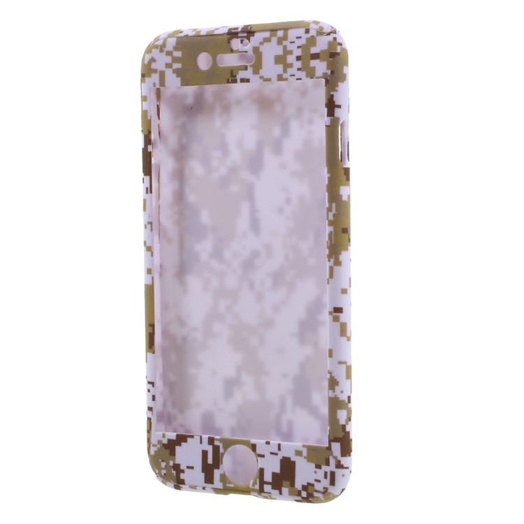 Camouflage Design Full Protection Hard Phone Case for iPhone 7 + Tempered Glass Screen Protector - Digital Camouflage-5