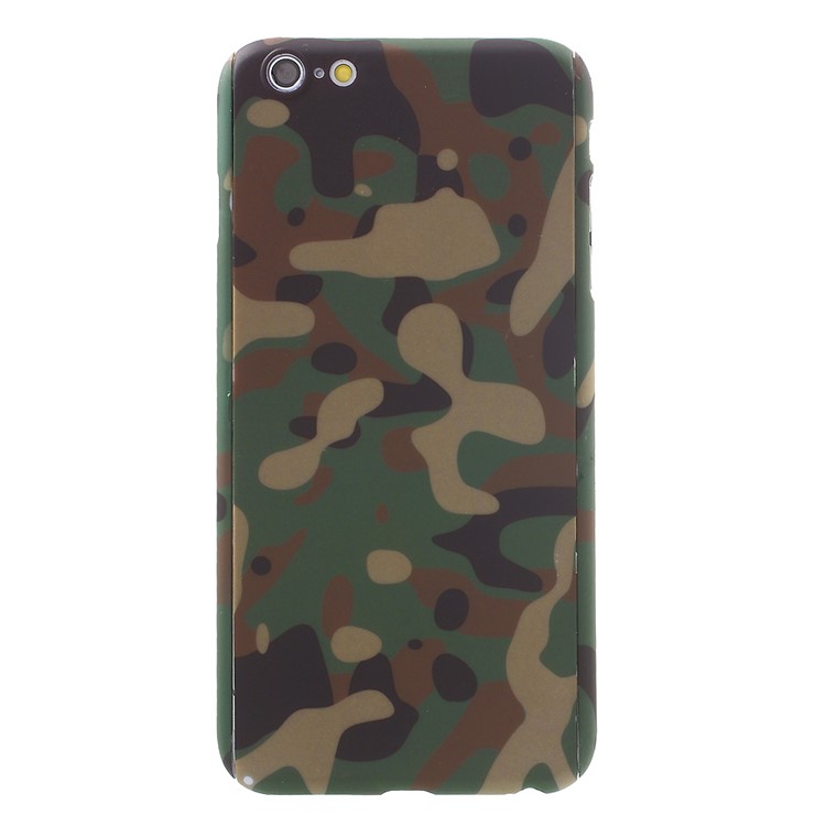 Full Protection 2-piece Hard Case for iPhone 6s 6 + Tempered Glass Screen Protector - Woodland Camouflage-1