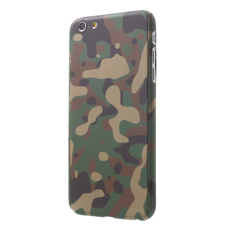 Full Protection 2-piece Hard Case for iPhone 6s 6 + Tempered Glass Screen Protector - Woodland Camouflage-3