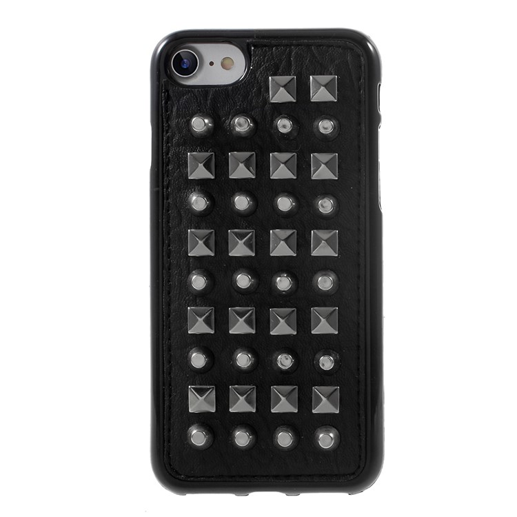 Punk Style 3D Metal Rivet Leather TPU Case for iPhone 7 4.7 inch - Spikes and Silver Pyramid Rivets-4
