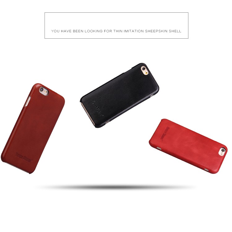 FIERRE SHANN Full Grain Genuine Leather Flip Case for iPhone 6s/6 4.7 Inch - Black-6