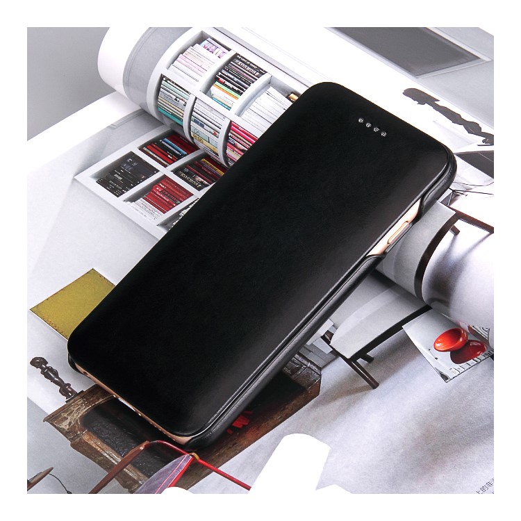 FIERRE SHANN Full Grain Genuine Leather Phone Case for iPhone 6s Plus/6 Plus - Black-2