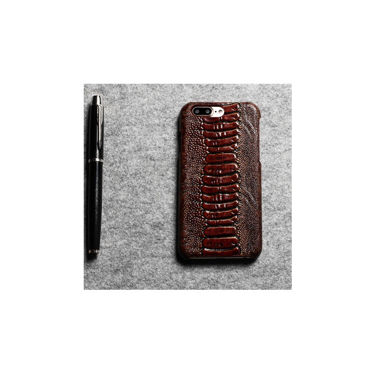 FIERRE SHANN Genuine Leather Coated Hard PC Phone Case for iPhone 7 Plus - Dark Brown-11