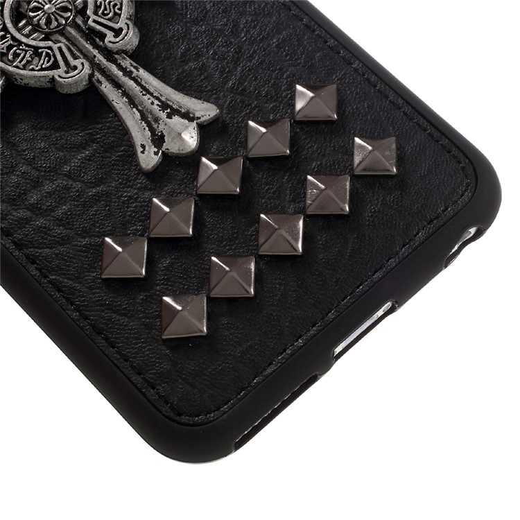 3D Punk Metal Rivet Leather Coated TPU Case for iPhone 6s/6 4.7 - Stars and Pyramid Rivets-4