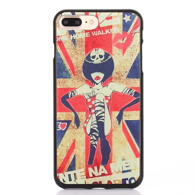 Embossing TPU Mobile Case for iPhone 7 Plus 5.5 Inch - Hot Girl and Union Jack-1