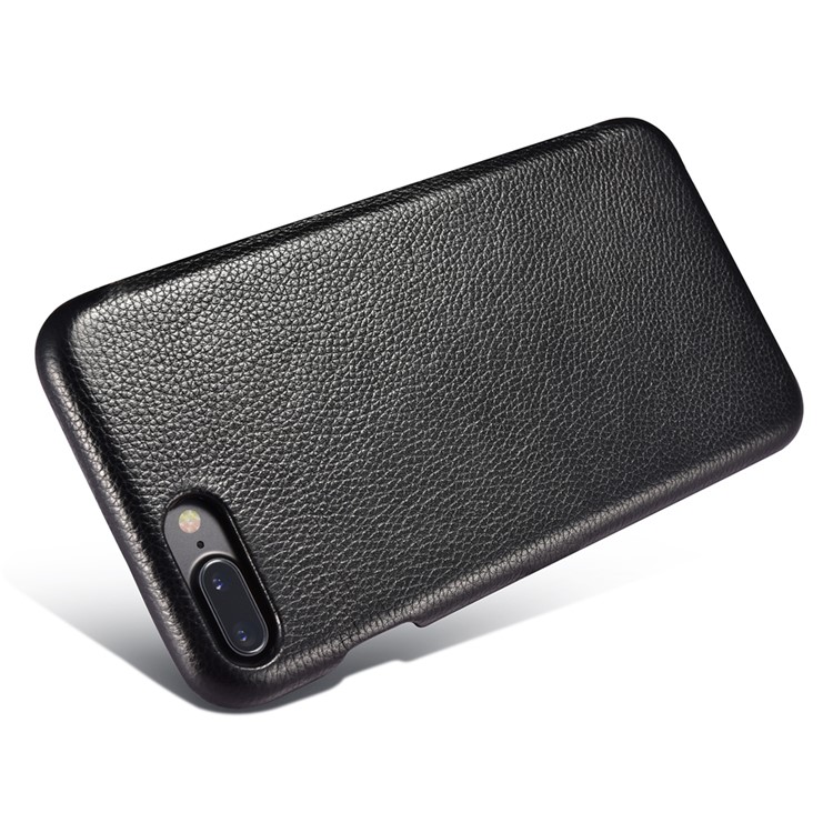 XOOMZ Rhombus Litchi Texture Magnetic Genuine Leather Case for Apple iPhone 7 Plus 2016 - Black-2