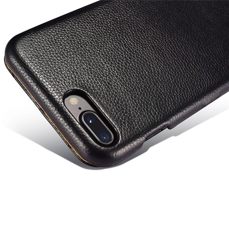 XOOMZ Rhombus Litchi Texture Magnetic Genuine Leather Case for Apple iPhone 7 Plus 2016 - Black-3