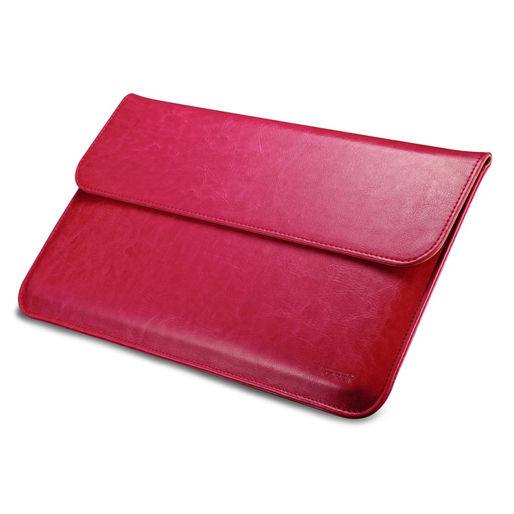 ICARER Genuine Leather Pouch Protective Case for Macbook Air 11 Inch - Rose-1