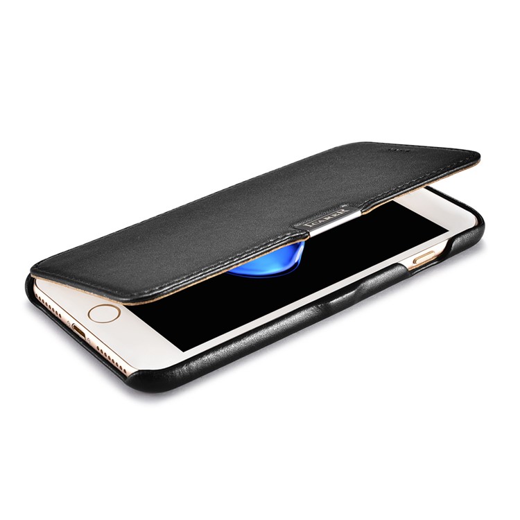 ICARER Luxury Series Genuine Leather Magnetic Flip Case for iPhone 7 Plus 5.5 Inch - Black-10