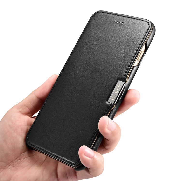 ICARER Luxury Series Genuine Leather Magnetic Flip Case for iPhone 7 Plus 5.5 Inch - Black-17