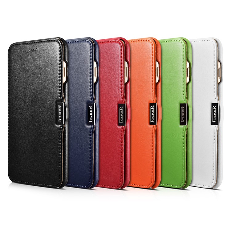 ICARER Luxury Series Genuine Leather Magnetic Flip Case for iPhone 7 Plus 5.5 Inch - Black-18