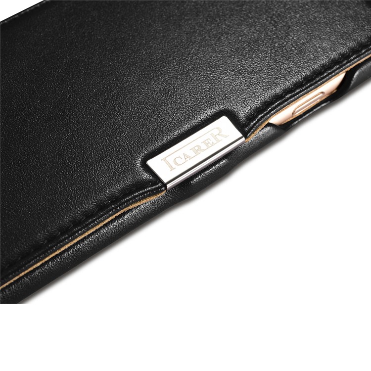 ICARER Luxury Series Genuine Leather Magnetic Flip Case for iPhone 7 Plus 5.5 Inch - Black-3