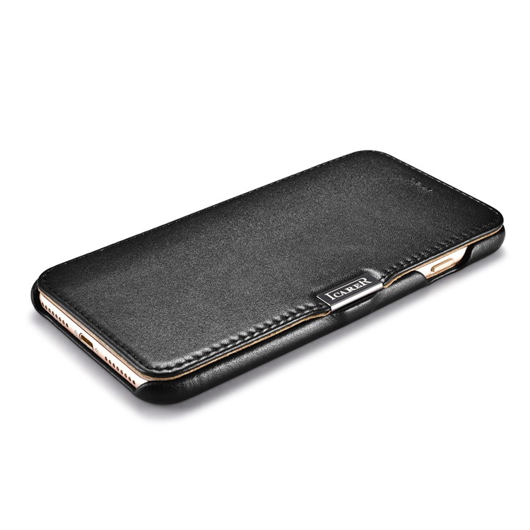 ICARER Luxury Series Genuine Leather Magnetic Flip Case for iPhone 7 Plus 5.5 Inch - Black-9