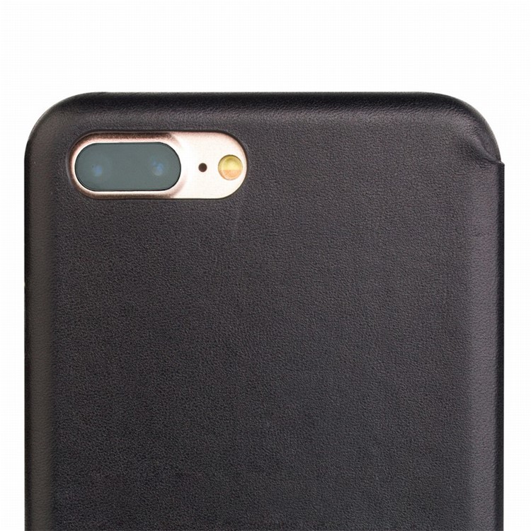 QIALINO Ultra-thin Top-layer Cowhide Genuine Leather Flip Case for iPhone 7 Plus 5.5 inch - Black-5