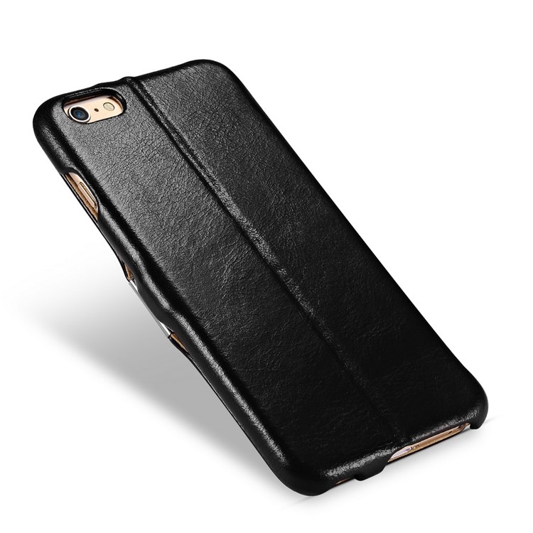 ICARER Vintage Series for iPhone 6s Plus / 6 Plus Genuine Leather Case with Stand - Black-2