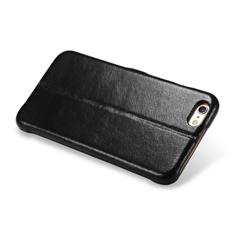 ICARER Vintage Series for iPhone 6s Plus / 6 Plus Genuine Leather Case with Stand - Black-3