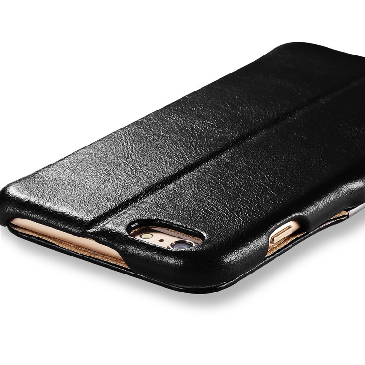 ICARER Vintage Series for iPhone 6s Plus / 6 Plus Genuine Leather Case with Stand - Black-4