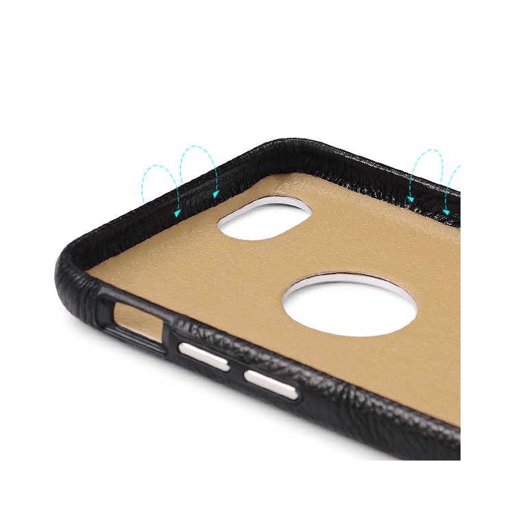 ICARER Litchi Pattern Genuine Leather Case with Removable PC Back Cover for iPhone 6S / 6 - Black-12