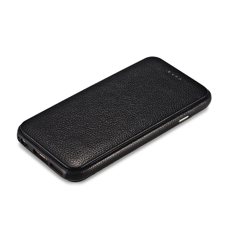 ICARER Litchi Pattern Genuine Leather Case with Removable PC Back Cover for iPhone 6S / 6 - Black-5