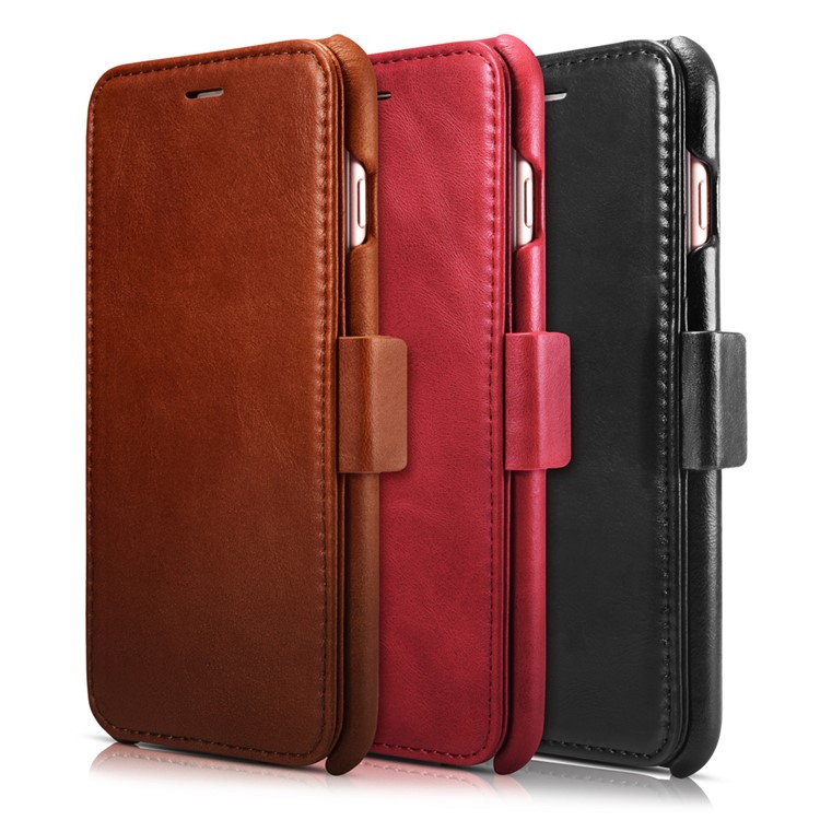 ICARER Vintage Wallet Genuine Leather Case for iPhone 6s Plus/6 Plus 5.5 Inch - Black-2