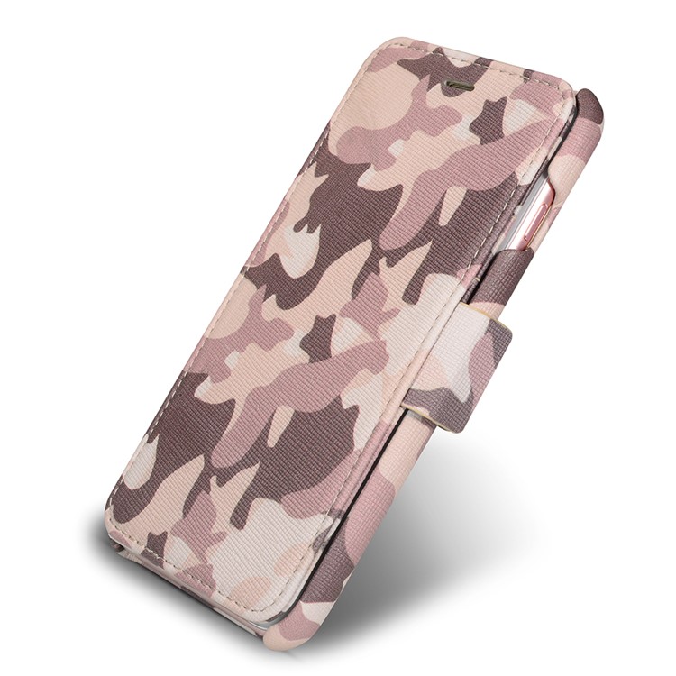 ICARER Camouflage Wallet Genuine Leather Phone Case for iPhone 6s Plus / 6 Plus - Desert Camouflage-2