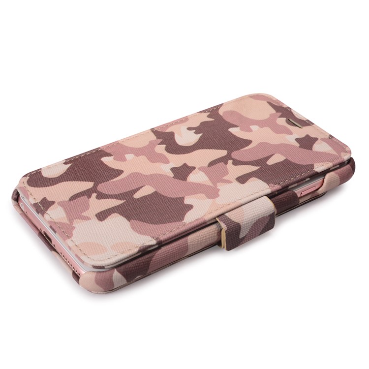 ICARER Camouflage Wallet Genuine Leather Phone Case for iPhone 6s Plus / 6 Plus - Desert Camouflage-3