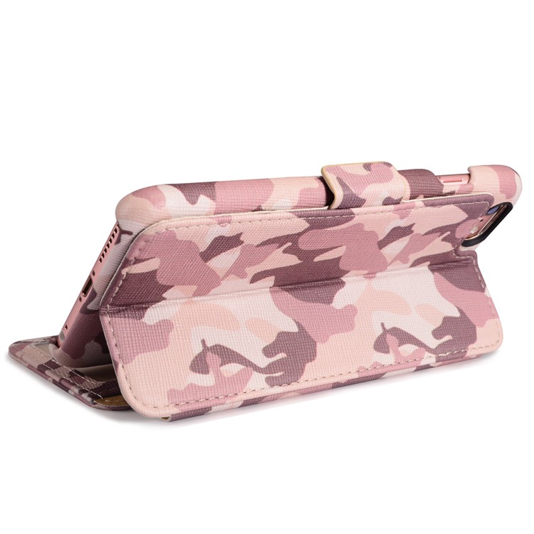ICARER Camouflage Wallet Genuine Leather Phone Case for iPhone 6s Plus / 6 Plus - Desert Camouflage-6