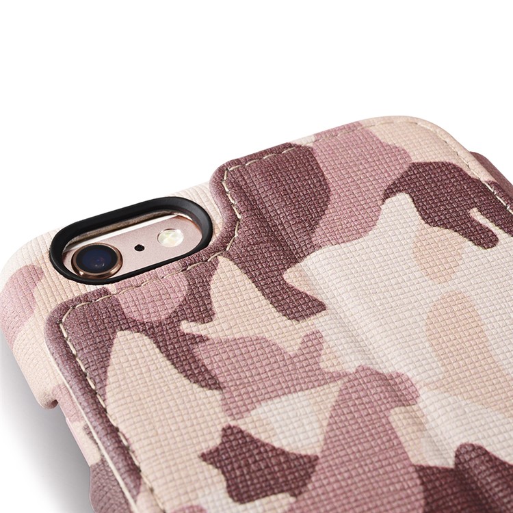 ICARER Camouflage Wallet Genuine Leather Phone Case for iPhone 6s Plus / 6 Plus - Desert Camouflage-8