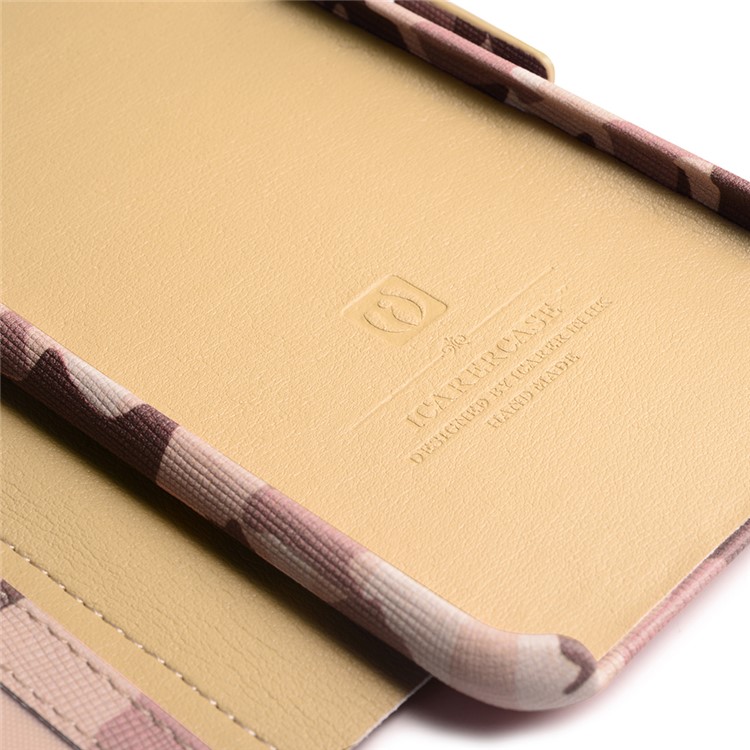 ICARER Camouflage Wallet Genuine Leather Phone Case for iPhone 6s Plus / 6 Plus - Desert Camouflage-9