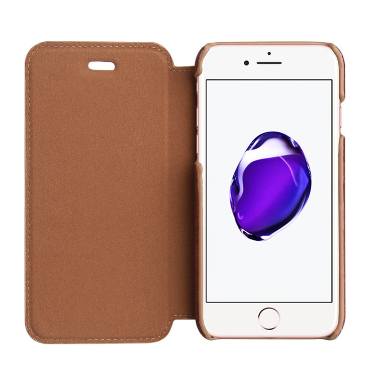 Wood Texture Leather Stand Phone Case for iPhone 7 4.7 inch - Red-6