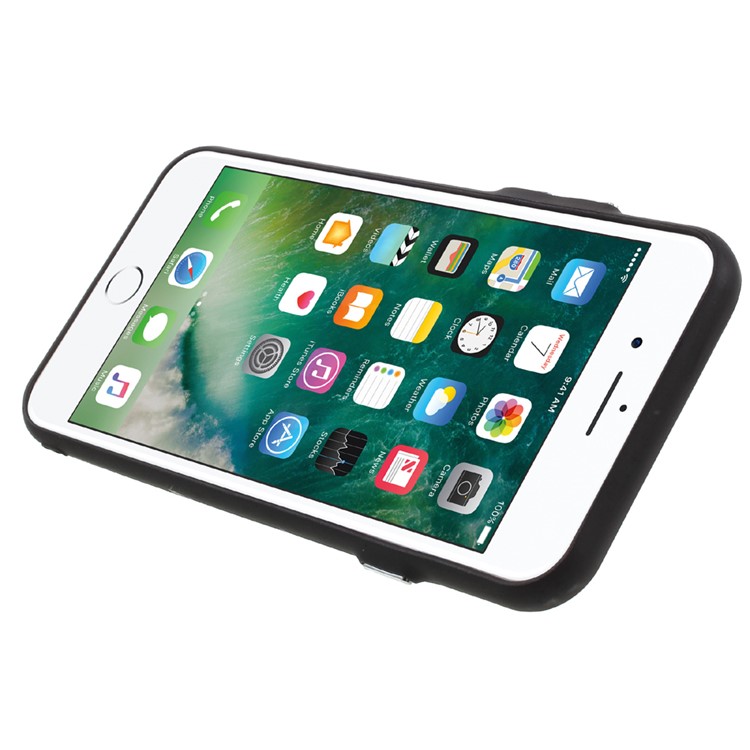 Embossing TPU Frame + Acrylic Back Phone Case for iPhone 7 4.7 inch with Ring Kickstand - Dollar Sign-8