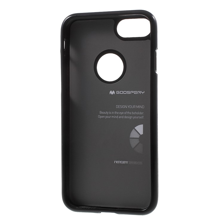 MERCURY GOOSPERY Jelly Flash Powder TPU Case with Apple Logo Hole for iPhone 7 4.7 - Black-3
