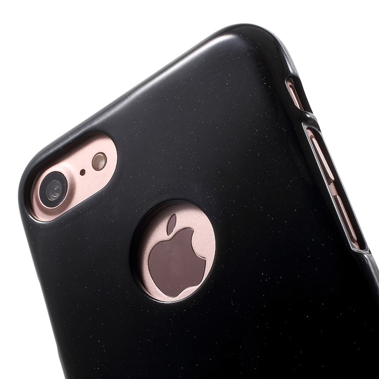 MERCURY GOOSPERY Jelly Flash Powder TPU Case with Apple Logo Hole for iPhone 7 4.7 - Black-5