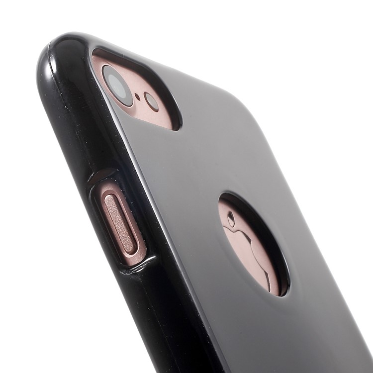 MERCURY GOOSPERY Jelly Flash Powder TPU Case with Apple Logo Hole for iPhone 7 4.7 - Black-6