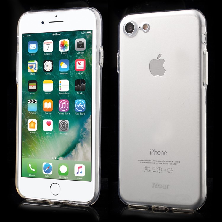 ROAR KOREA Clear TPU Phone Case with Metal Button Covers for iPhone 7 4.7 inch - Silver-1