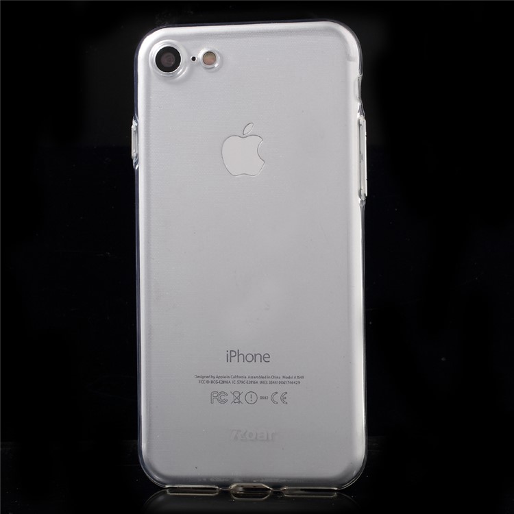 ROAR KOREA Clear TPU Phone Case with Metal Button Covers for iPhone 7 4.7 inch - Silver-2