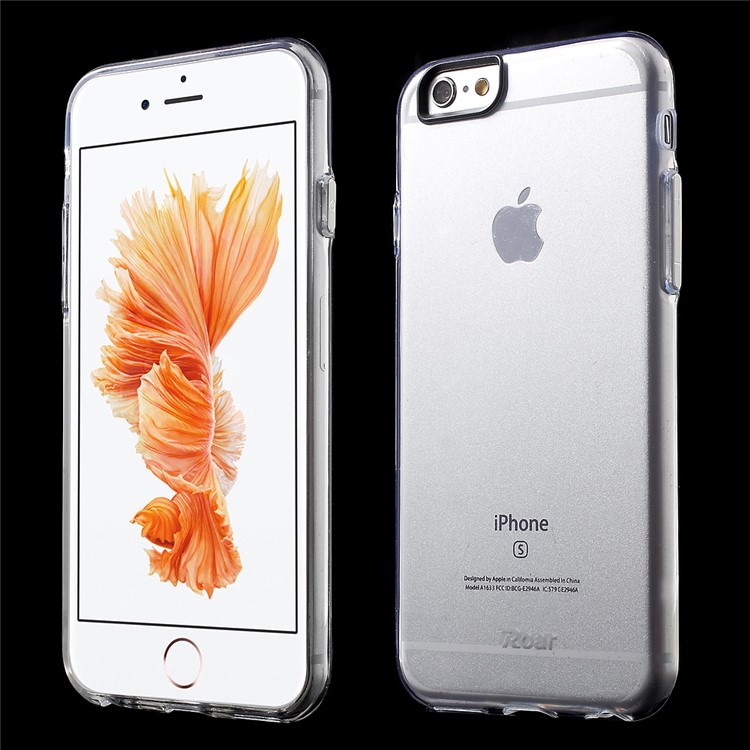 ROAR KOREA Clear TPU Soft Case with Metal Button Covers for iPhone 6s Plus/6 Plus - Silver-1