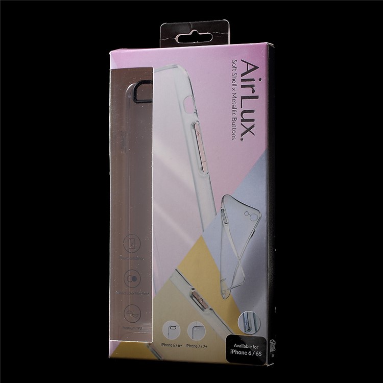 ROAR KOREA Clear TPU Soft Case with Metal Button Covers for iPhone 6s Plus/6 Plus - Silver-6
