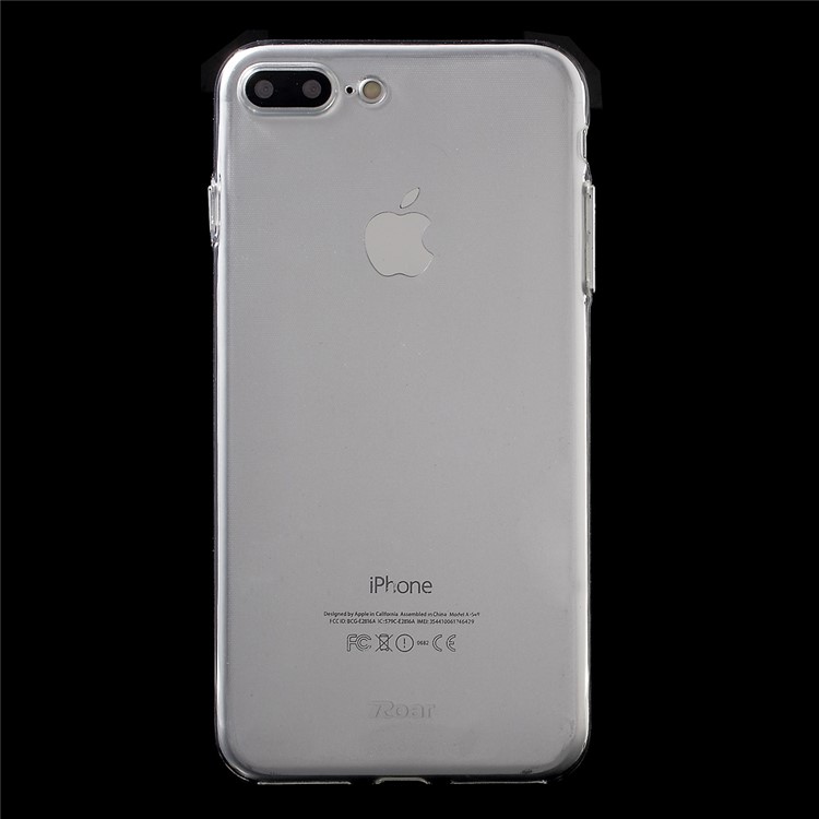 ROAR KOREA Clear TPU Phone Case with Metal Button Covers for iPhone 7 Plus - Silver-2