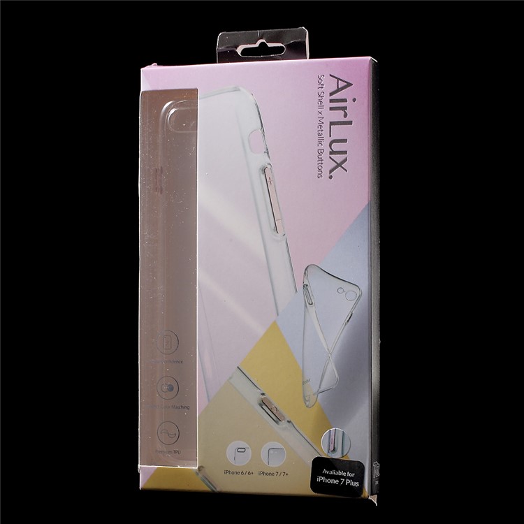 ROAR KOREA Clear TPU Phone Case with Metal Button Covers for iPhone 7 Plus - Silver-6