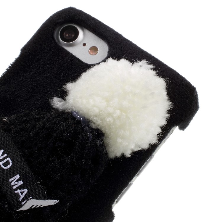 Cute 3D Knitted Hat Textile Covered Hard Back Case for iPhone 7 - Black-3