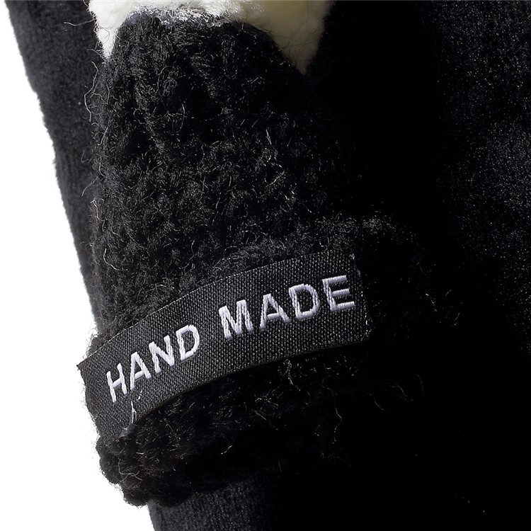 Cute 3D Knitted Hat Textile Covered Hard Phone Cover for iPhone 7 Plus 2016 - Black-8