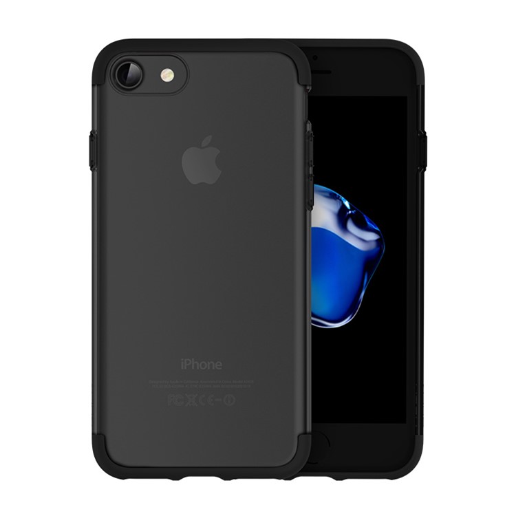 ROCK Matte Light PC + TPU Cell Phone Case for iPhone 7 - Black-1